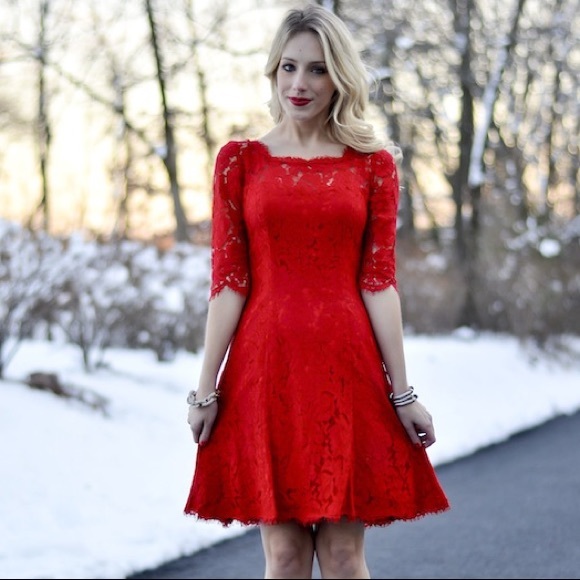 Eliza J Dresses & Skirts - Eliza J Red Lace Cocktail Dress